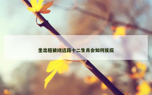 坐出租被绕远路十二生肖会如何反应