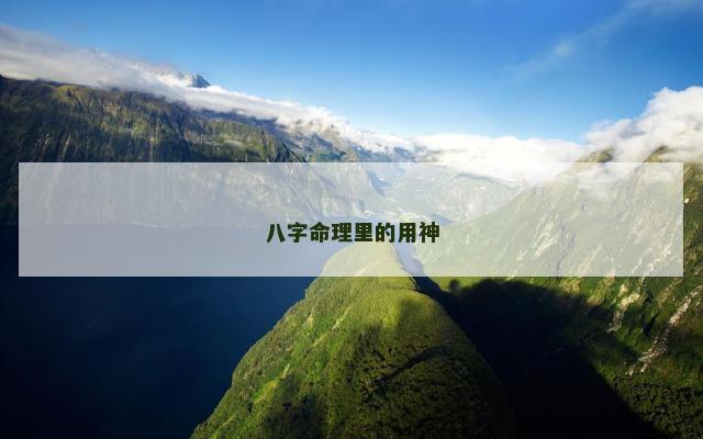 八字命理里的用神