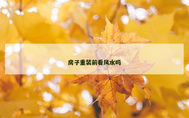 房子重装前看风水吗