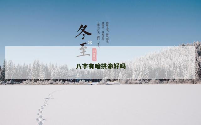 八字有暗拱命好吗