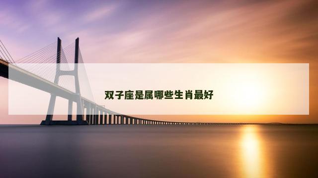 双子座是属哪些生肖最好