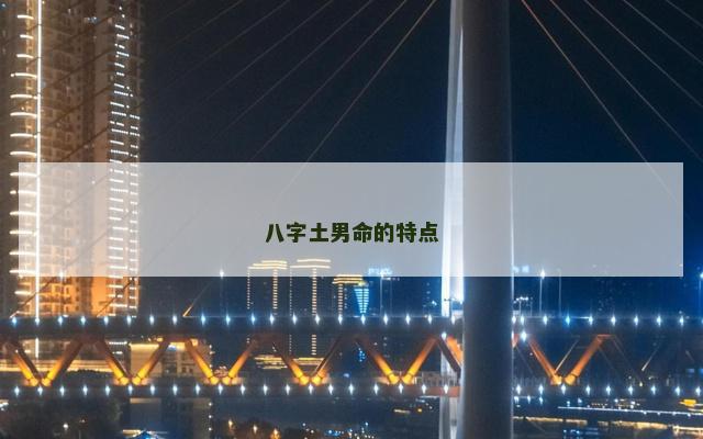 八字土男命的特点
