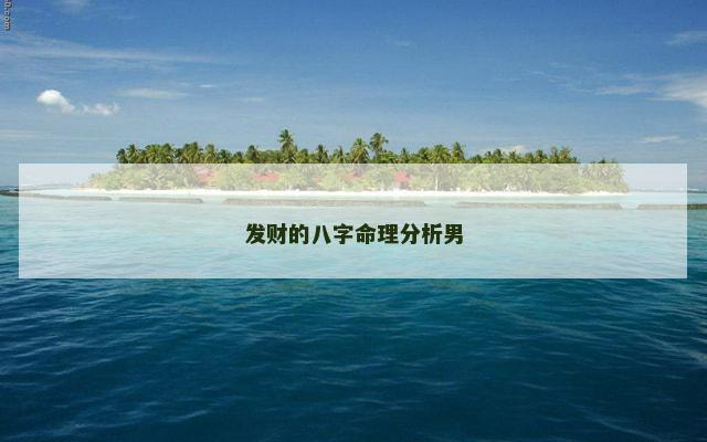 发财的八字命理分析男