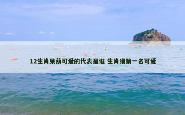 12生肖呆萌可爱的代表是谁 生肖猪第一名可爱