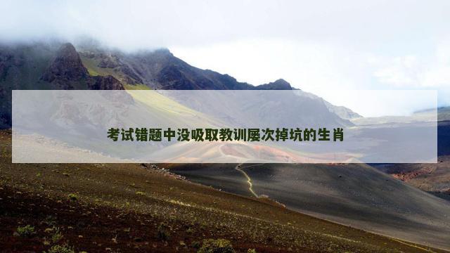 考试错题中没吸取教训屡次掉坑的生肖