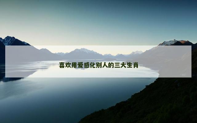 喜欢用爱感化别人的三大生肖