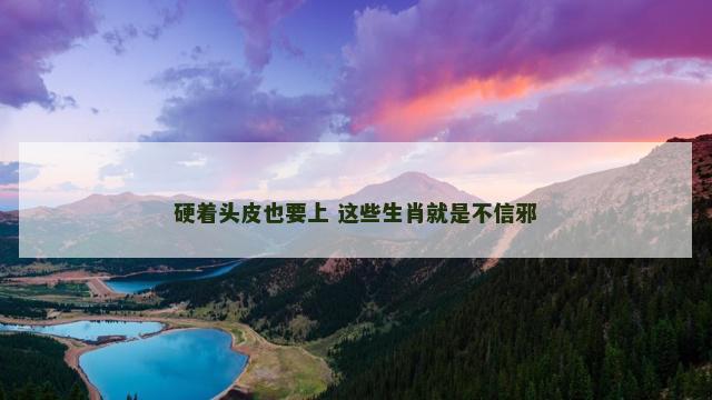 硬着头皮也要上 这些生肖就是不信邪
