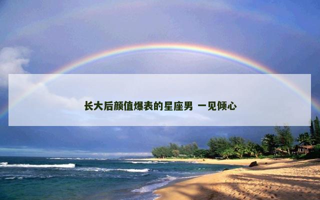 长大后颜值爆表的星座男 一见倾心