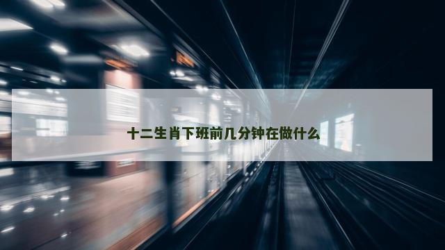 十二生肖下班前几分钟在做什么