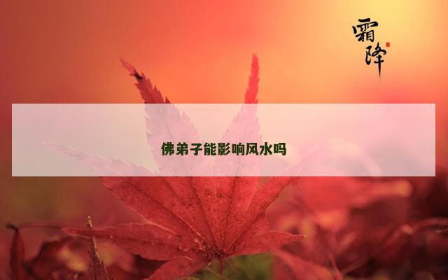 佛弟子能影响风水吗