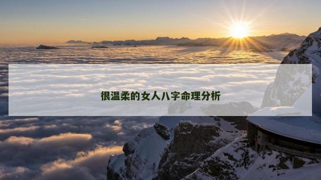 很温柔的女人八字命理分析