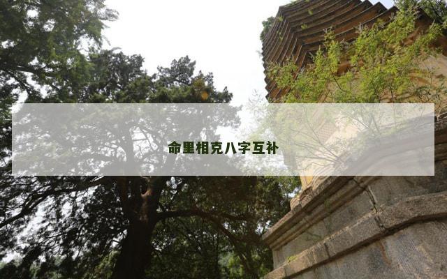 命里相克八字互补