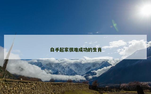 白手起家很难成功的生肖