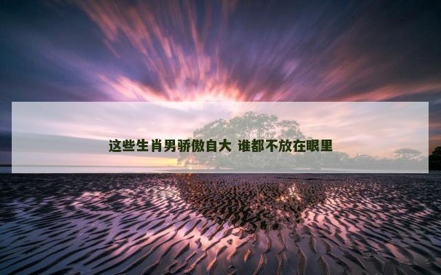 这些生肖男骄傲自大 谁都不放在眼里