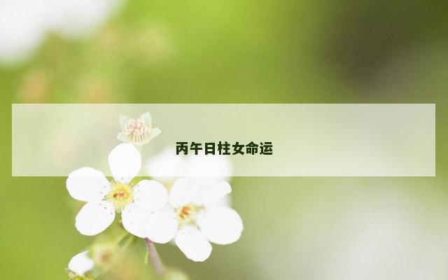 丙午日柱女命运