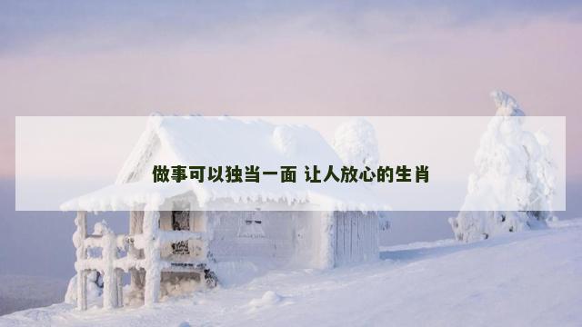 做事可以独当一面 让人放心的生肖