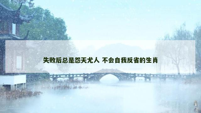 失败后总是怨天尤人 不会自我反省的生肖