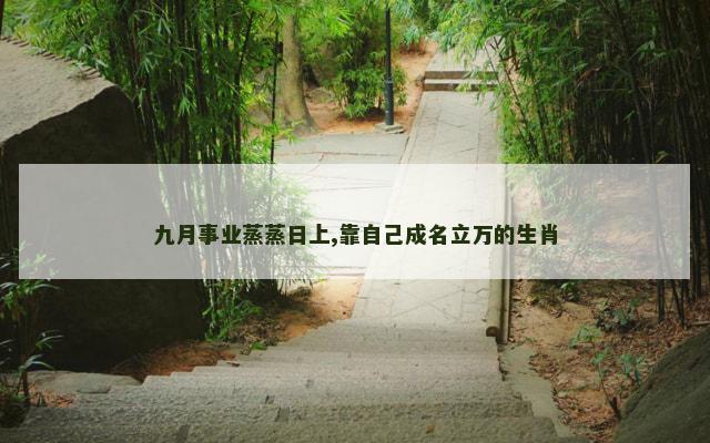 九月事业蒸蒸日上,靠自己成名立万的生肖