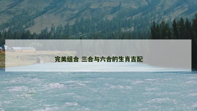 完美组合 三合与六合的生肖吉配