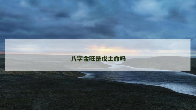 八字金旺是戊土命吗