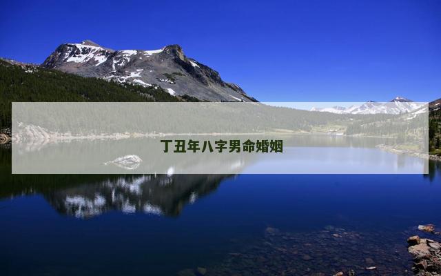 丁丑年八字男命婚姻