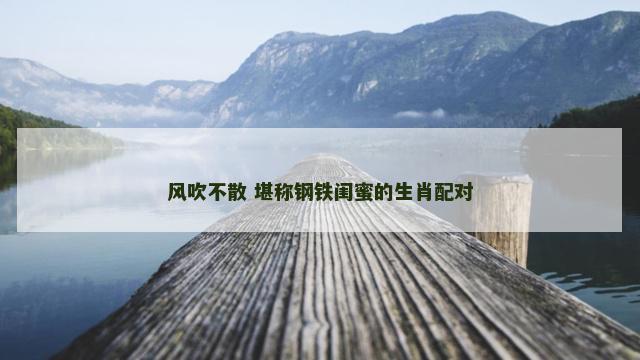 风吹不散 堪称钢铁闺蜜的生肖配对