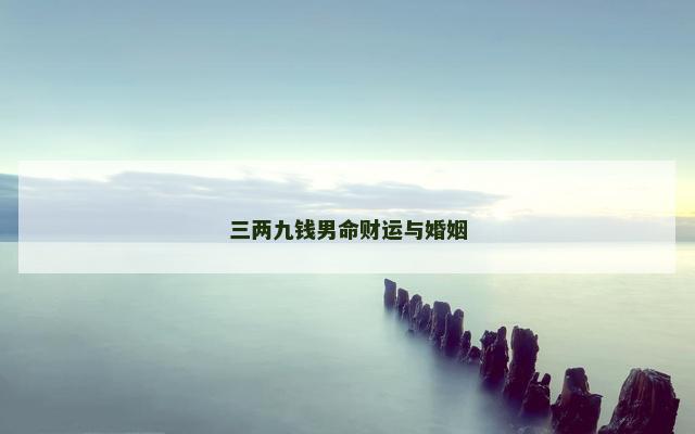 三两九钱男命财运与婚姻