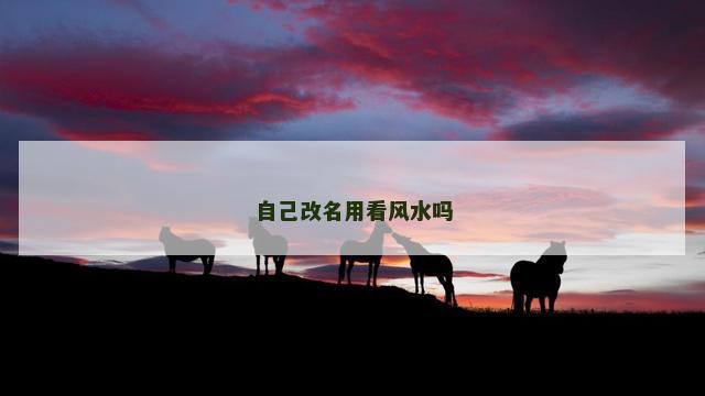 自己改名用看风水吗