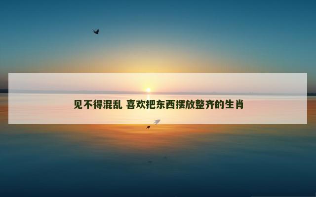 见不得混乱 喜欢把东西摆放整齐的生肖