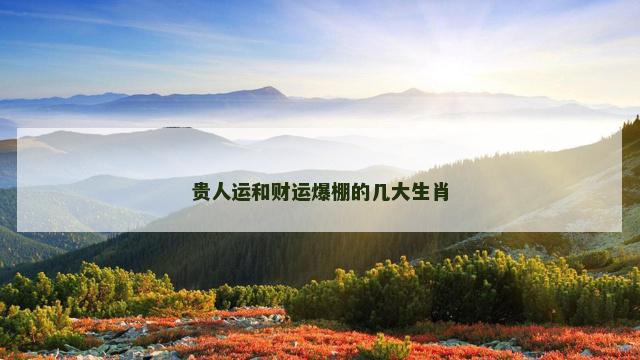 贵人运和财运爆棚的几大生肖