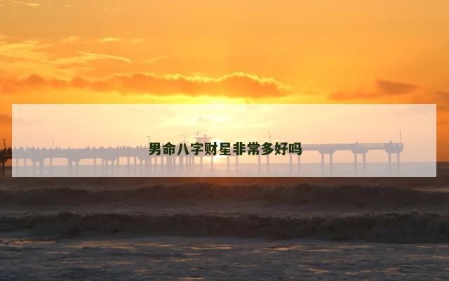 男命八字财星非常多好吗