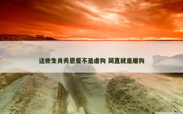 这些生肖秀恩爱不是虐狗 简直就是屠狗