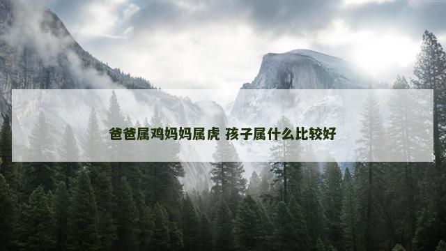 爸爸属鸡妈妈属虎 孩子属什么比较好