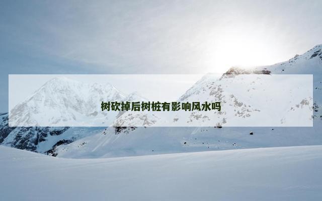 树砍掉后树桩有影响风水吗