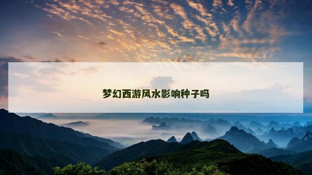 梦幻西游风水影响种子吗