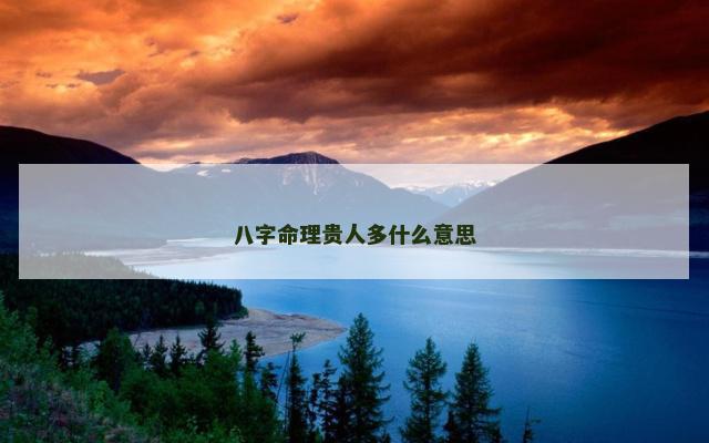 八字命理贵人多什么意思