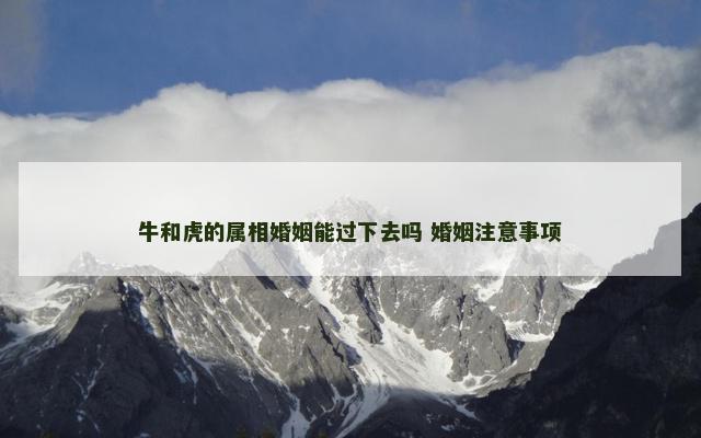 牛和虎的属相婚姻能过下去吗 婚姻注意事项