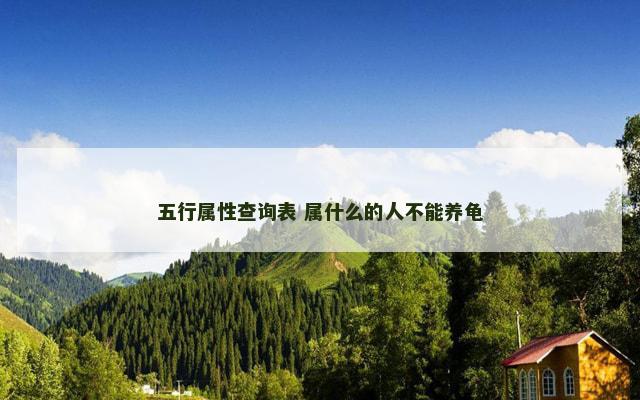 五行属性查询表 属什么的人不能养龟