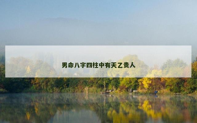 男命八字四柱中有天乙贵人
