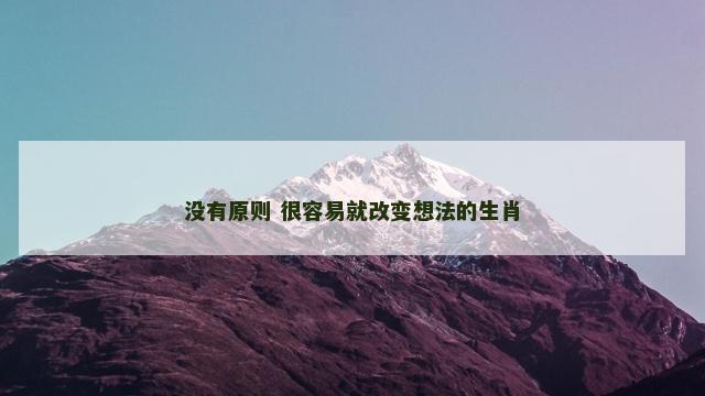 没有原则 很容易就改变想法的生肖