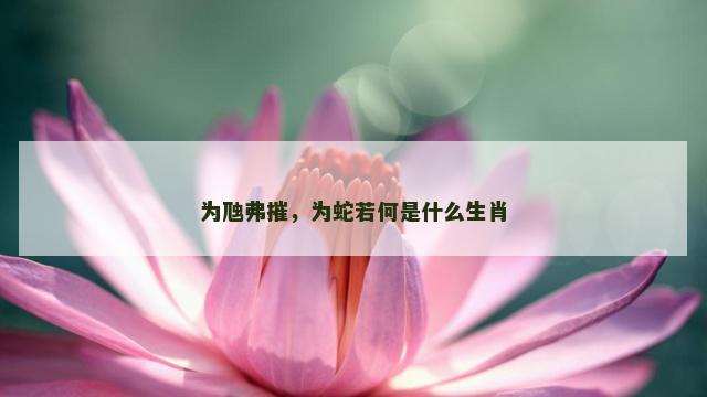 为虺弗摧，为蛇若何是什么生肖