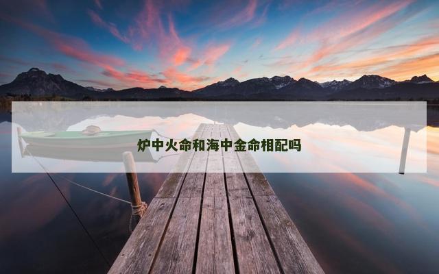 炉中火命和海中金命相配吗