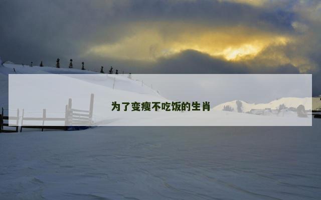 为了变瘦不吃饭的生肖