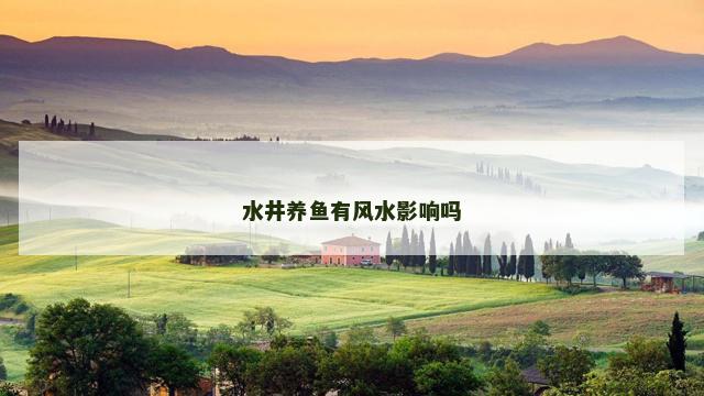 水井养鱼有风水影响吗