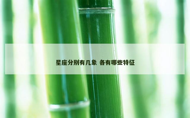 星座分别有几象 各有哪些特征