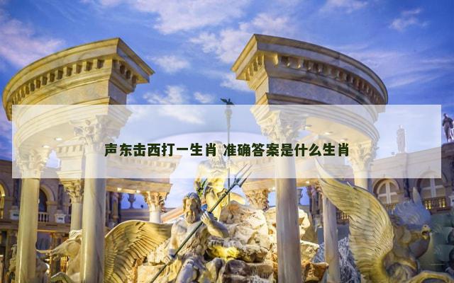 声东击西打一生肖 准确答案是什么生肖