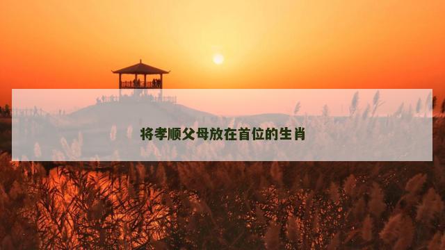 将孝顺父母放在首位的生肖