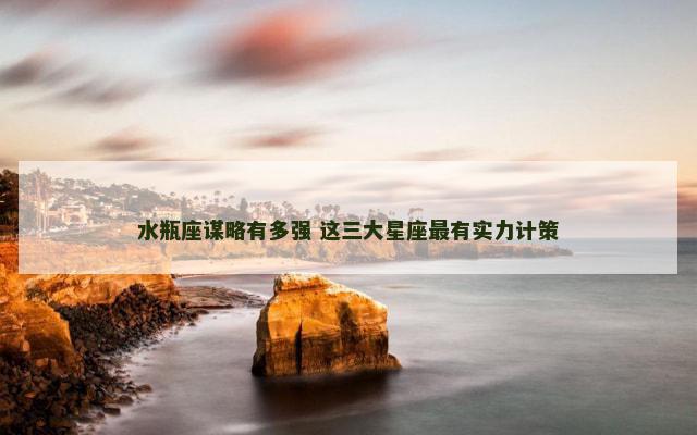 水瓶座谋略有多强 这三大星座最有实力计策