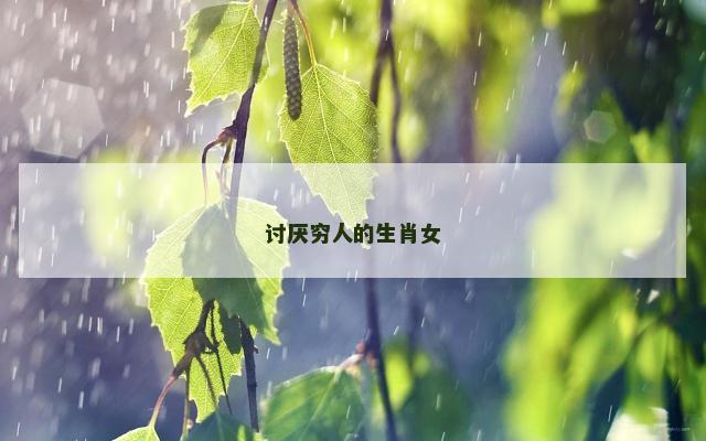 讨厌穷人的生肖女