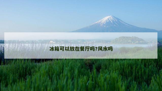冰箱可以放在餐厅吗?风水吗